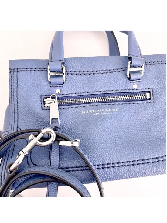 Marc Jacobs Cornflower Blue Leather ‘Mini Cruiser’ Crossbody Satchel SAMPLE - Picture 10 of 14